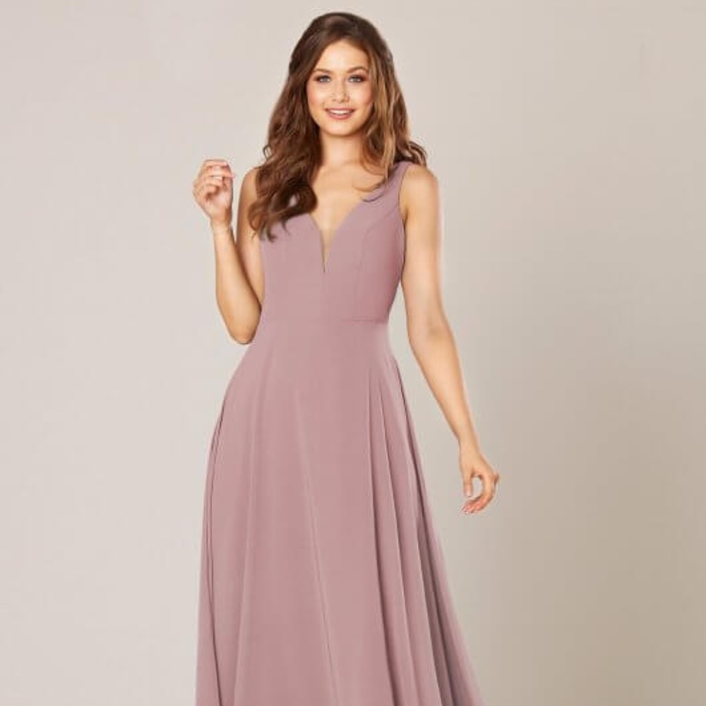 New, unaltered SORELLA VITA OPEN BACK GOWN, size 10 (run large), rosewood